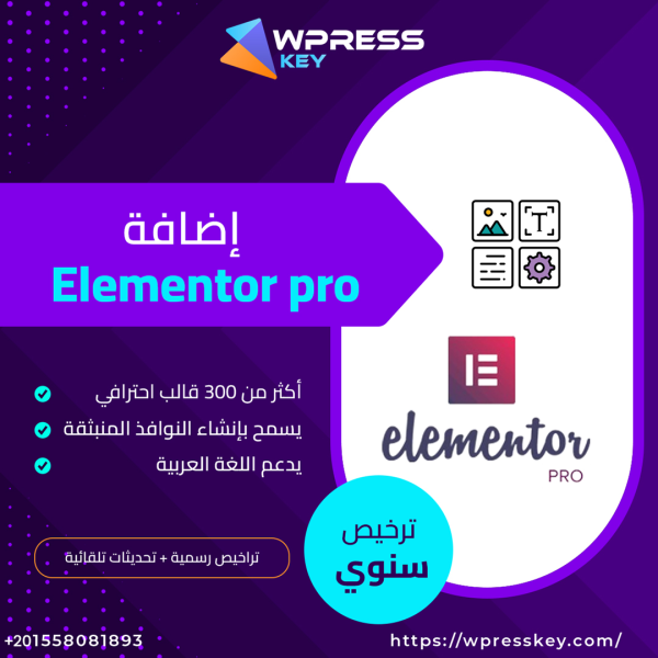 إضافة إليمنتور برو -  Elementor Pro page builder